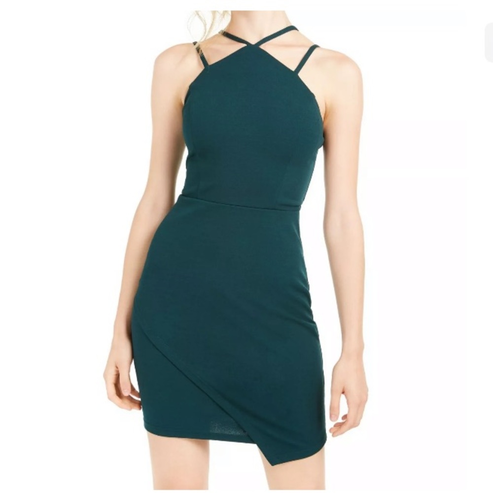 New!! Sequin hearts sheath hunter green dress size juniors 9